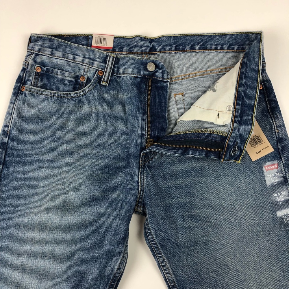 Levis 511 Slim Fit Distressed Blue Jeans 36x34 - Picture 8 of 8